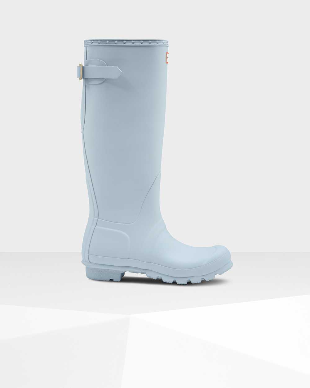 Botas De Agua Mujer - Hunter Original Tall Back Adjustable Gris/Azules - ISZDTP-243 - Gris/Azules